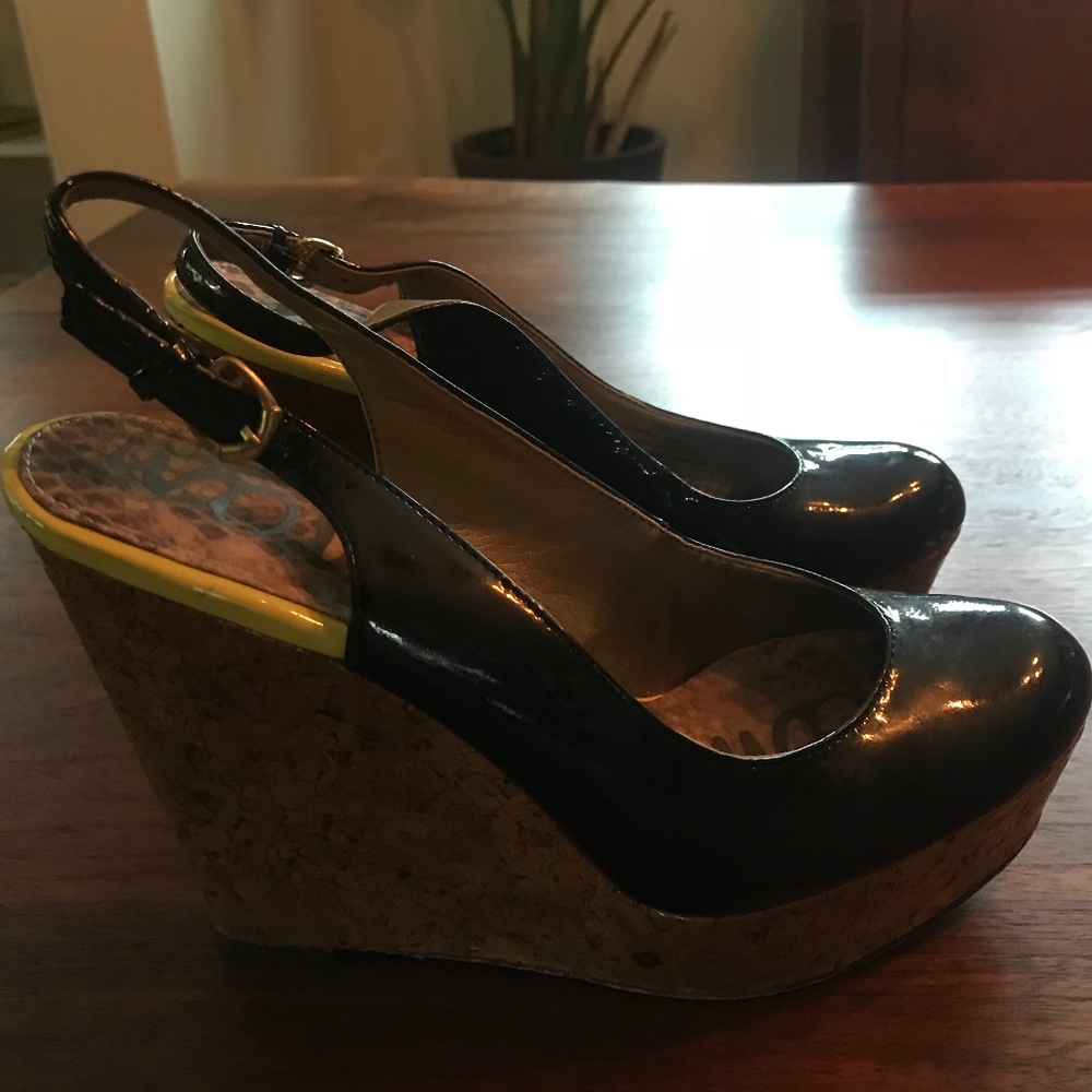 Sam Edelman Women’s Slingback Cork Wedge size 6